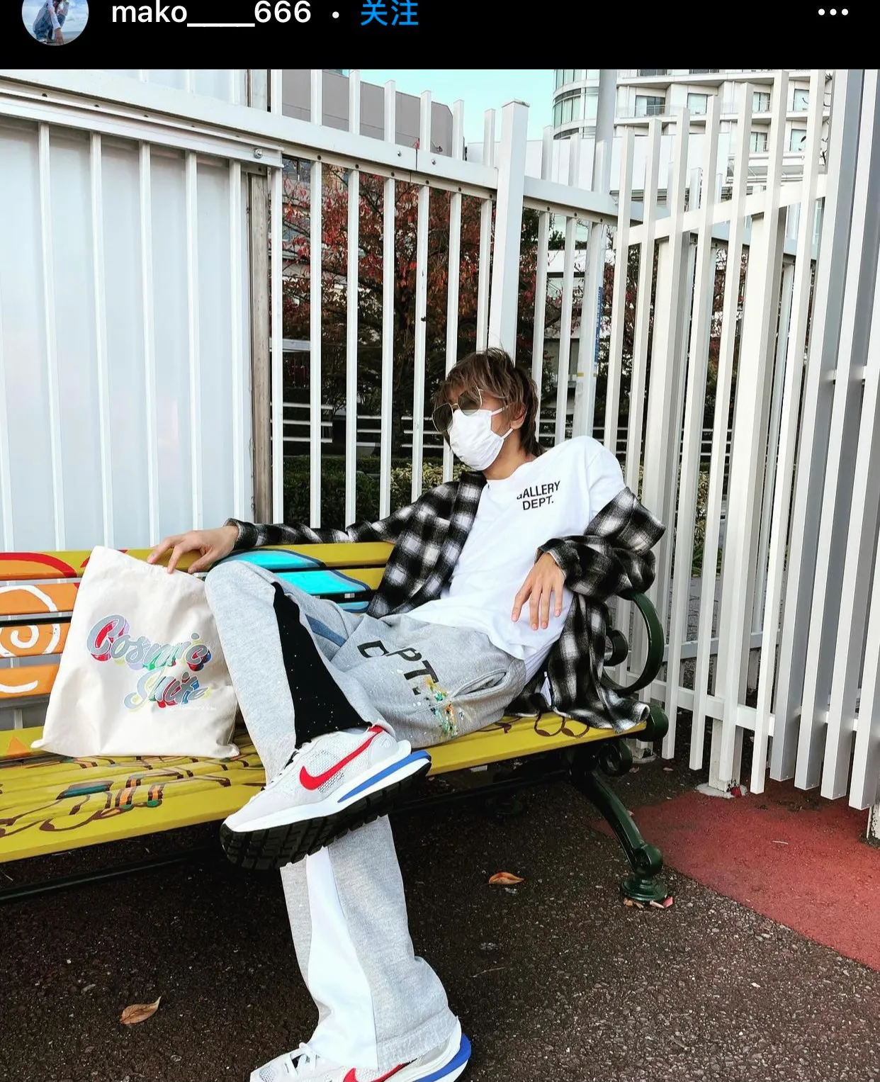 GALLERY DEPT. SOUVENIR L/S TEE English LOGO Basic Long Sleeve White S-XL Genuine Uniform Cylindrical No Side Seam Linen Cotton Fabric Garment Wash Preshrunk Correct Fit Correct Accessories